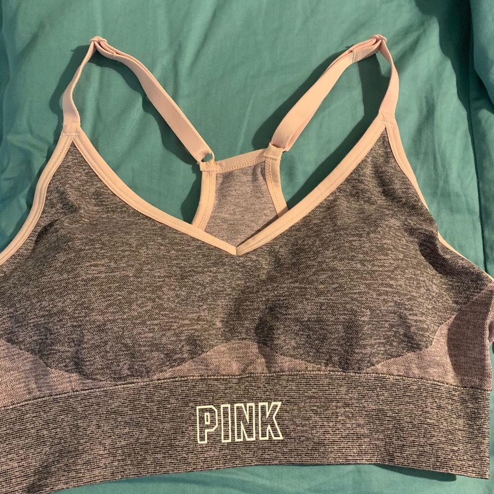 Pink sports bra